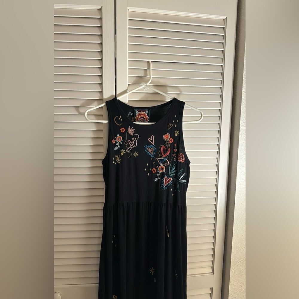 Johnny Was XS Embroidered Long Dress EUC Pockets Designer